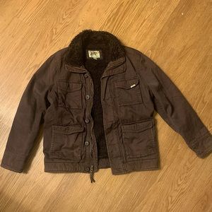 KIRRA Vintage Brown Corduroy Sherpa Faux Fur Lined Coat Jacket Mens Large